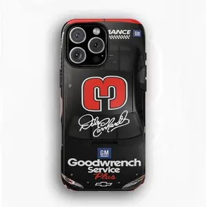 Dale Earnhardt Chevrolet Monte Carlo NASCAR Phone Case, Model 03 Goodwrench Service Plus Racing Spirit Design, Dual Layer Shock Absorbent Protective Cover for iPhone