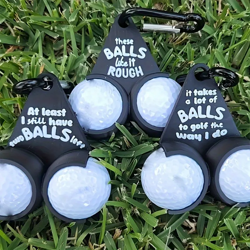 2pcs Golf Ball Holder - Funny Golf Gifts, Funny Golf Tees with Carabiner, Gag Golf Ball Storage Rack, Golf Accessories, Great Gift for Golf Lovers, Golf Bag Accessories, Golf Gift Accessory