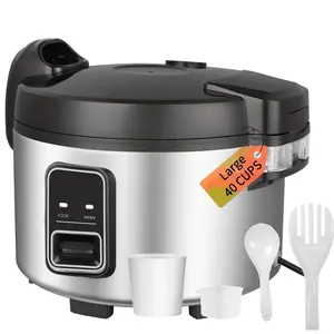 13.8 QT Large Commercial Rice Cooker 65 Cups Cooked 32 Cups Uncooked with One-Touch Operation for 18-28 People