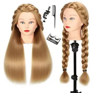 Mannequin  with Hair 28"  Manikin Doll  Mannequin  for Braiding Hairstylists  Students Practice Styling with Free Clamp (Blonde-809)
