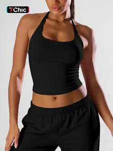 Women's Tight-Fitting Halter Sports Tank Top, Comfortable Fashion Workout Gym Sleeveless Yoga Shirt, Multi-Color Outdoor Fitness Running Top, Yoga Workout Vest