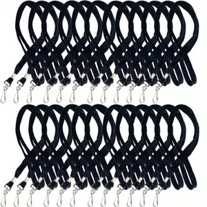 25 Pack Breakaway Lanyard with J-Hook Bulk Flat Lanyards for Name Tag ID Badges