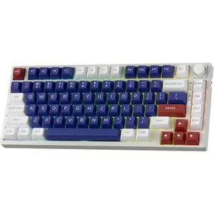 LTC Nimbleback NB831 Wireless 75% 3-Mode BT5.0/2.4Ghz/USB-C Wired Hot Swappable Mechanical Keyboard, 81-Keys RGB Compact Gaming Keyboard with Knob, Sound Absorbing Pads, PBT Keycaps, Pro Driver