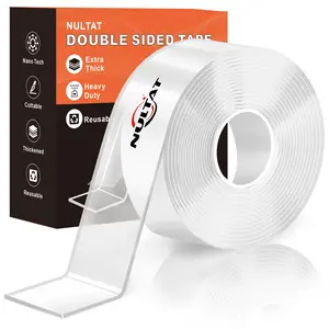 Strong Double Sided Tape Heavy Duty Double Sided Tape for Walls, 1.18" x 120" Clear & Tough Nano Tape Double Sided Mounting Tape, Removable Two Sided Tape for Hanging Picture, Poster, Carpet (10FT)