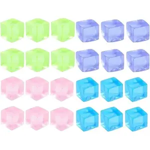 24Pcs Square Ice Cube Stress Balls - Fidget Sensory Squeeze Toys for Adults, Stress Relief, Christmas Party Favors
