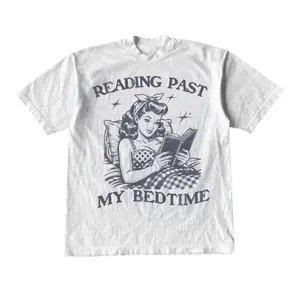 Reading Past My Bedtime T-Shirt, Vintage Retro Women Graphic Tee, Unisex Funny Dumb Shirts For Women Womenswear