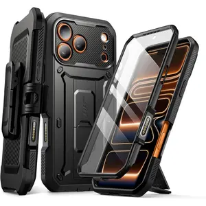 SUPCASE for iPhone 17 Pro Max Case with Camera Control Button (Unicorn Beetle Pro), [Built-in Kickstand & Screen Protector] [Military-Grade Protection] Full Body Heavy Duty Phone Case, Black