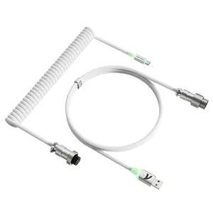 ATTACK SHARK C01Ultra Custom Aviator Cable TPU RGB Light Up USB-C Gaming Keyboard Mouse Cable Retractable Cord