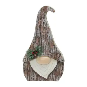 Northlight 16" Brown and White Faux Tree Bark Gome Figure
