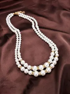 Faux Pearl Decorated Layered Necklace, Elegant Jewelry for Party, Daily Clothing Decor, Trendy All-match & Exquisite Jewelry for Birthday Gift