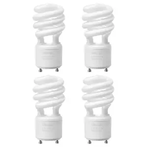 VEVOR 4-Pack 13W CFL Light Bulbs 2700K Warm Light 900lm Luminous Flux GU24 Base Energy-Saving Soft Warm Lighting for Bedrooms Study Living Rooms Commercial Use