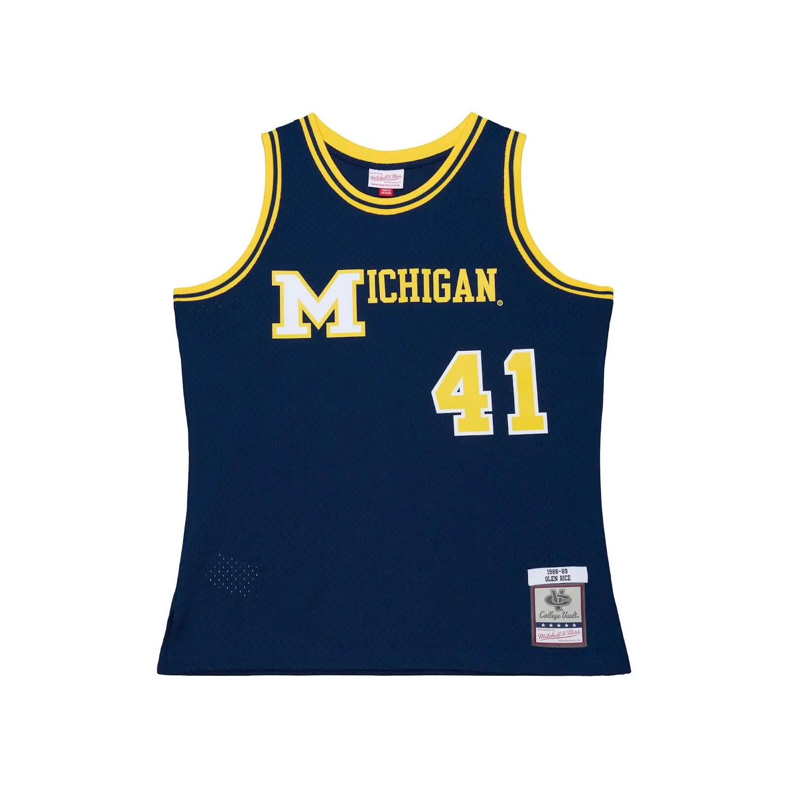 Glen Rice Michigan Wolverines 1988-89 Navy Swingman Jersey NCAA Throwback Mitchell & Ness
