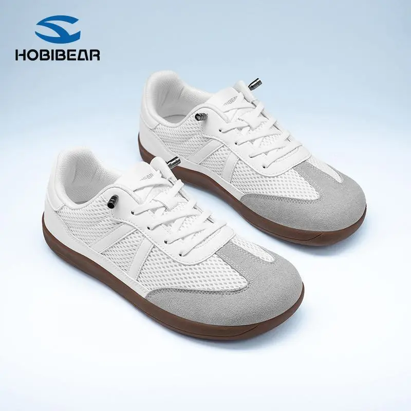 HOBIBEAR Women's Retro Sneakers, Breathable Mesh Fabric Low Tops with a Wide Toe Box, Flexible & Lightweight Lace-up Casual Walking Shoes, Footwear, Retro Style, Hiking, 1980S Throwback Casual Trainers, Breathable Vented Casual Trainers, All Seasons
