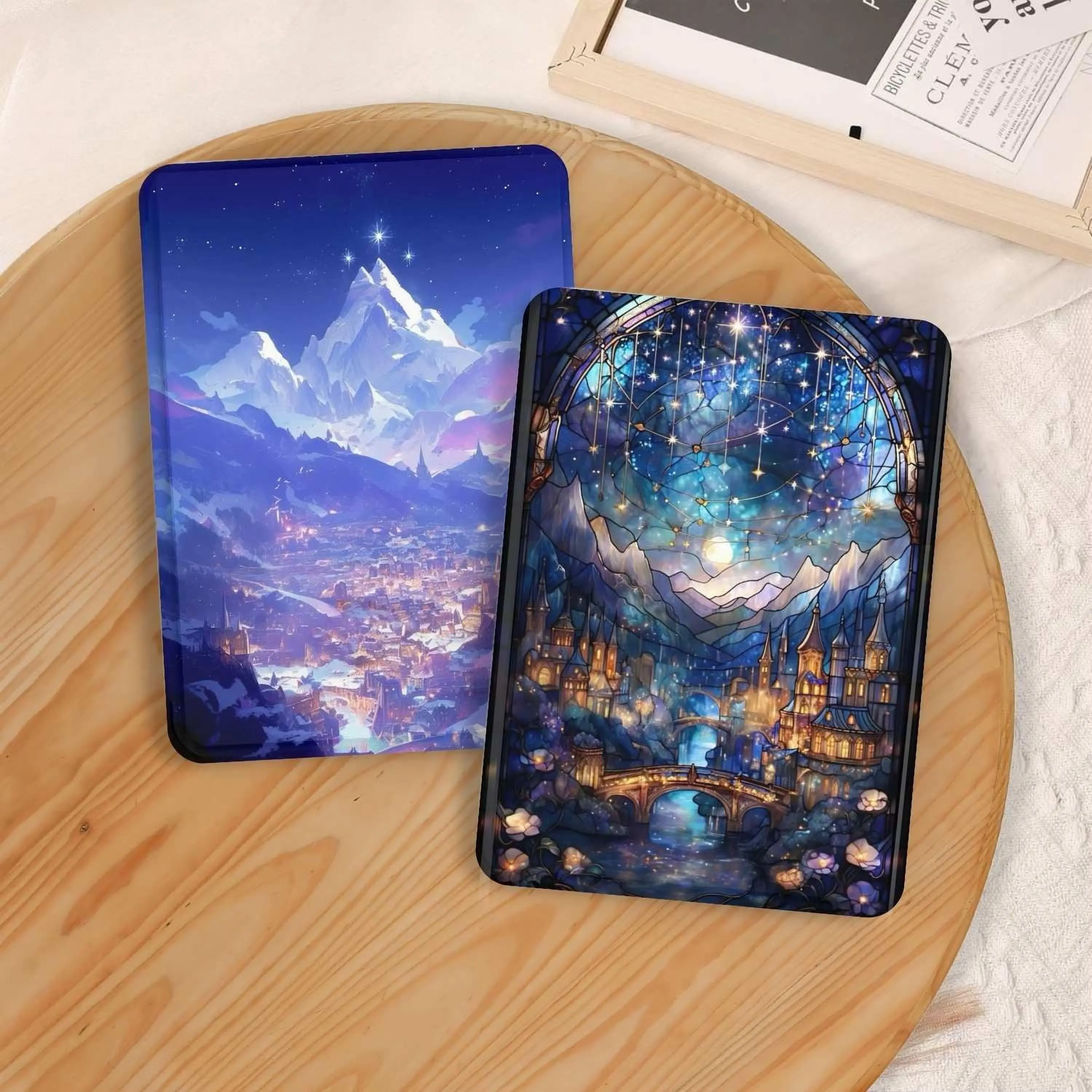 7 inch Mountain Star City Kindle Case With Hand Grip for Kindle 7 inch, Kindle Paperwhite, Kindle Scribe, Colorsoft, Oasis, Kindle