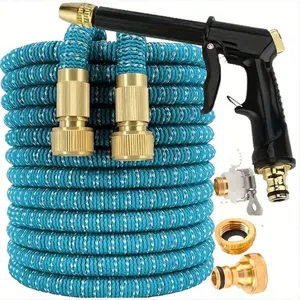 PC High-Pressure Nozzle Extension Garden Hose Set, 3x Retractable Coiled Hose, Durable Rubber Material, Universal Thread, Outdoor Home Cleaning, Garden Watering Hose #GLOBAL PICKS