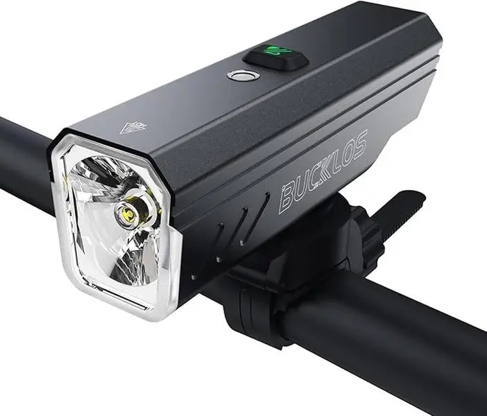 BUCKLOS Smart Bicycle Headlight - 2000LM Ultra-Bright MTB Lights, Auto-Dimming Motion-Sensor, USB-C Rechargeable Power Bank, IPX5 Waterproof, Shock-Resistant PC Housing, Handlebar Mount 5 Modes, Tool-Less Strap, Ebike Accessories for Night Cycling, Smart,