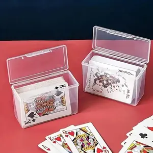 1/3pcs Playing Card Box, Clear Deck Case, Two Poker Images Can Be Placed (NO Cards) Christmas, Halloween, Thanksgiving Gift Part