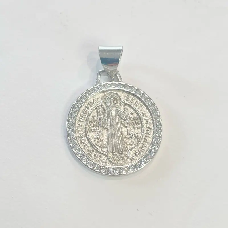 Sterling Silver 925 San Benito CZ Pendant Charm Jewelry Anniversary Necklace