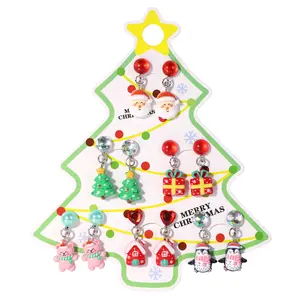 PinkSheep Clip On Earrings for Little Girls, Bling Rainbow Earrings for Kids Party Favor