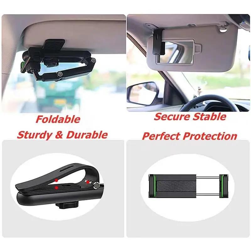 New 1080° Multi-function Sun Visor Universal 360 Degree Rotating Phone Holder Suitable for Any Scene Car Holder - Rotatable and Retractable