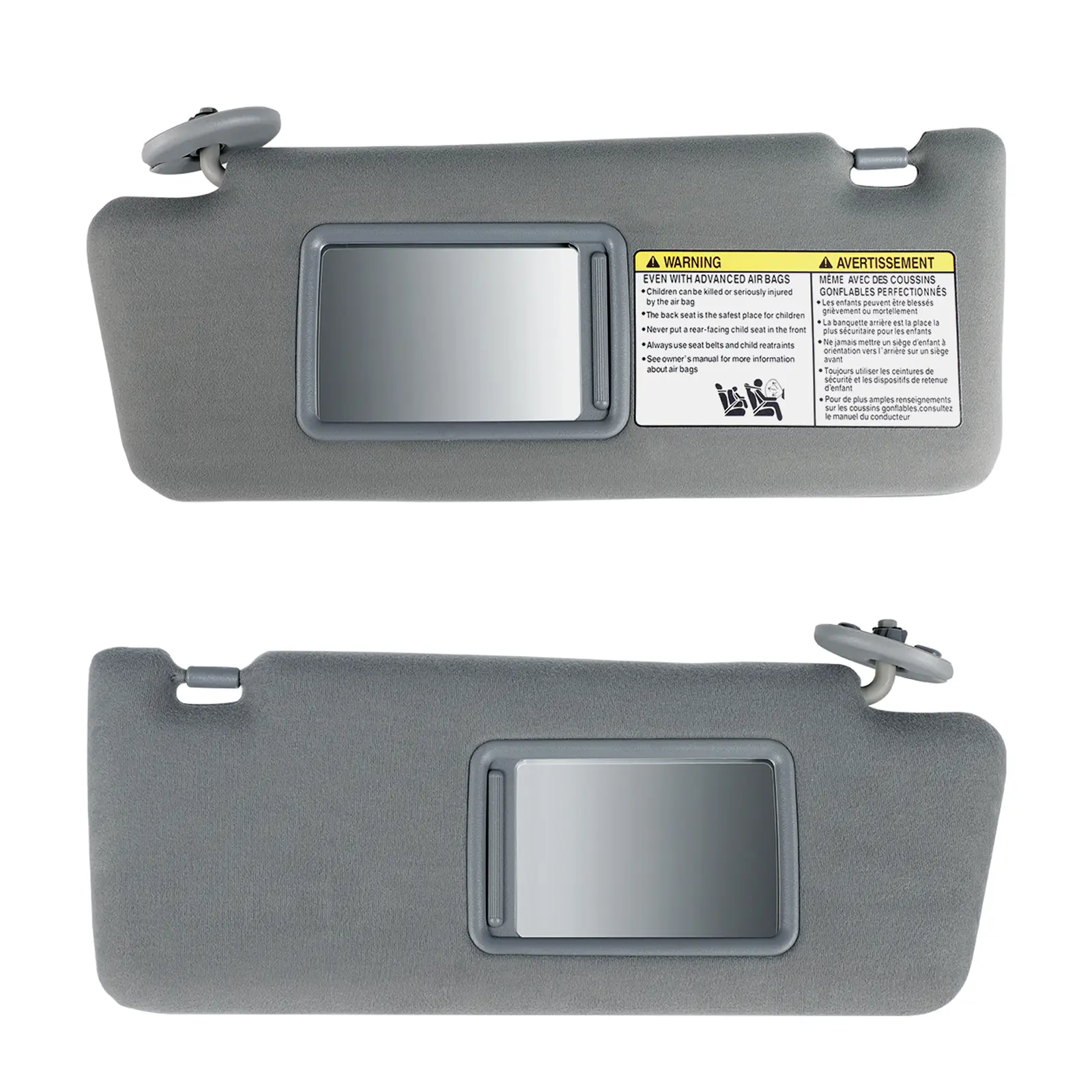 Dazone Replacement Left Driver & Right Passenger Side Sun Visor - 2005-2015 Compatible with Toyota Tacoma, Gray Without Light, Glare-Free, Plastic+Cloth Feels Sturdy, Direct Install Car Accessories for Trucks, Automotive