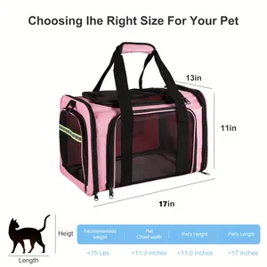 Pet Carrier Airline/TSA Approved Small Dogs, Kitten, Carriers For Small Medium Cats Under 15lb, Collapsible Soft Sided Cat Travel Carrier