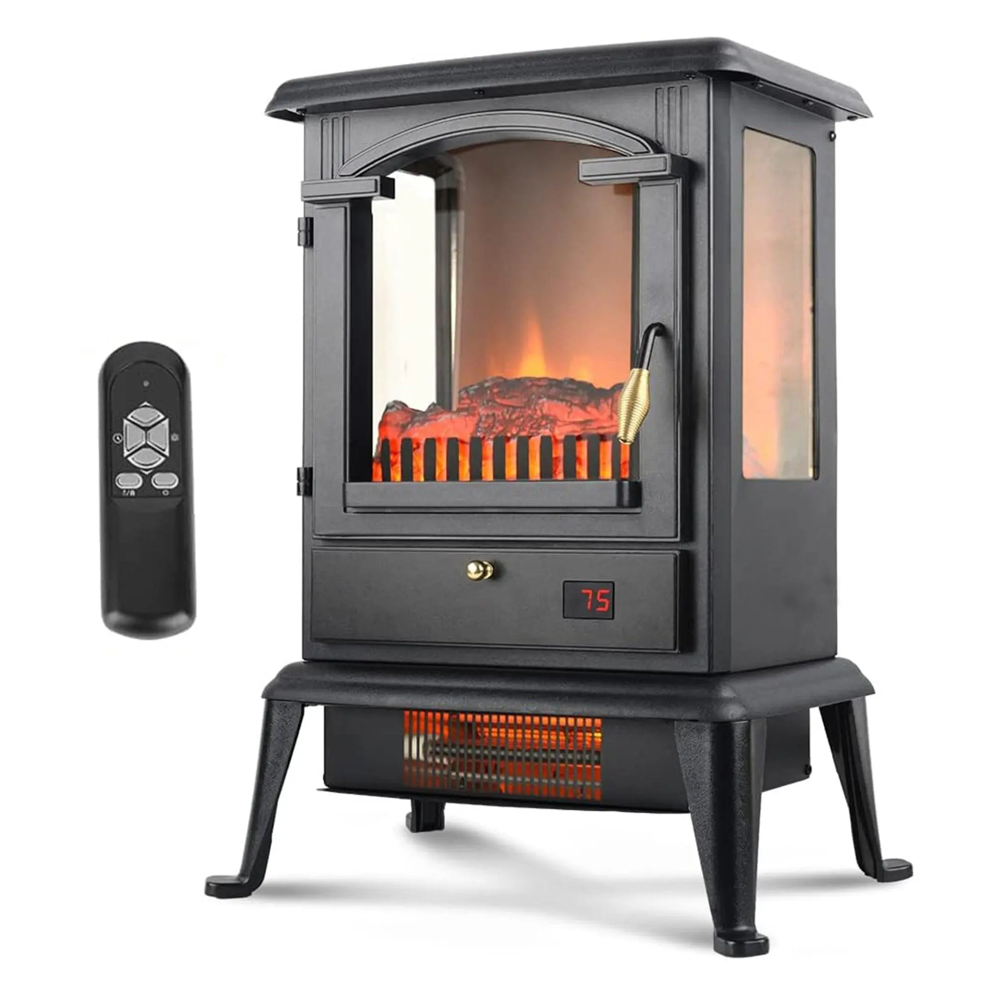VOLTORB Freestanding Portable Electric Fireplace Heater Stove w/Remote Control