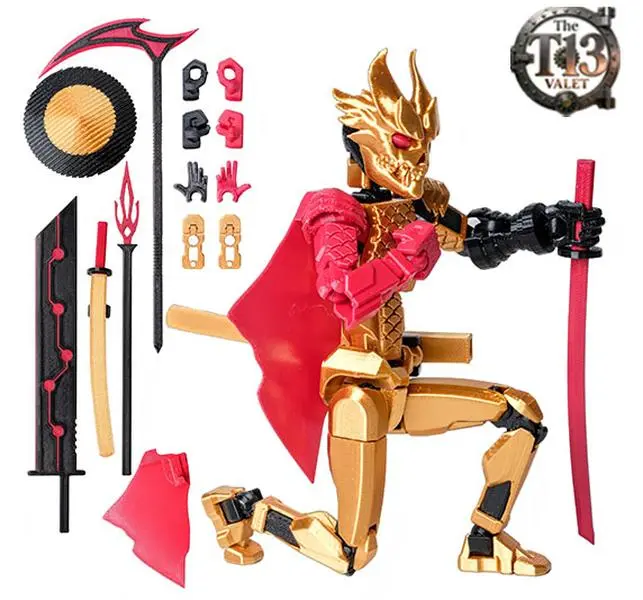 Oni Warrior Series Dummy 20 Action Figure Assembly Completed 3D Printed Multi-Jointed Robot with 10-in-1 Strong Magnetic Accessories