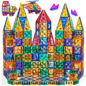 Magnetic Tiles,180 Piece Building Blocks, Magnets Building Set, STEM & Learning & Education Toys Christmas Toy Gift for Ages 3 4 5 6 7 8+ Year Old Toddler Kids Boys and Girls