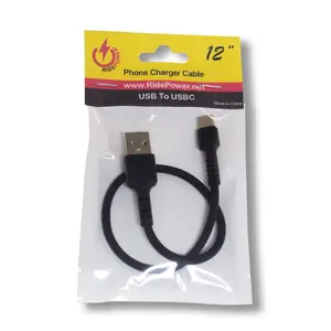 212 MAIN 12 in. Male USB to Male USB-C Charging Cable - Durable Connector Charger for Smartphones, Mobile Electronic Devices