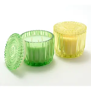 HomeWorx by Slatkin + Co. S/2 14oz Tutti Frutti Faceted Glass Candles