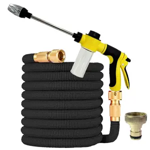 Magic Expandable Garden Hose, High Pressure Car Wash Hose, Multi-Purpose Water Gun Set, Irrigation Cleaning Supplies, 25ft-150ft, Garden Hose Nozzle, Rubber Hose