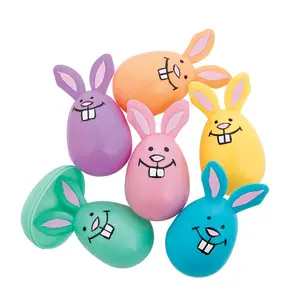 3 1/2" Pastel Bunny Plastic Easter Eggs - 12 Pc.