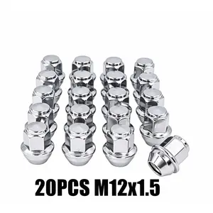 19mm 3/4" Hex M12x1.5 Lug Nuts 20PCS, One-Piece Forged Chrome Wheel Fasteners, Direct Replace CV6Z1012C for Ford Escape Fusion Ranger Bronco Sport Lincoln MKZ MKC