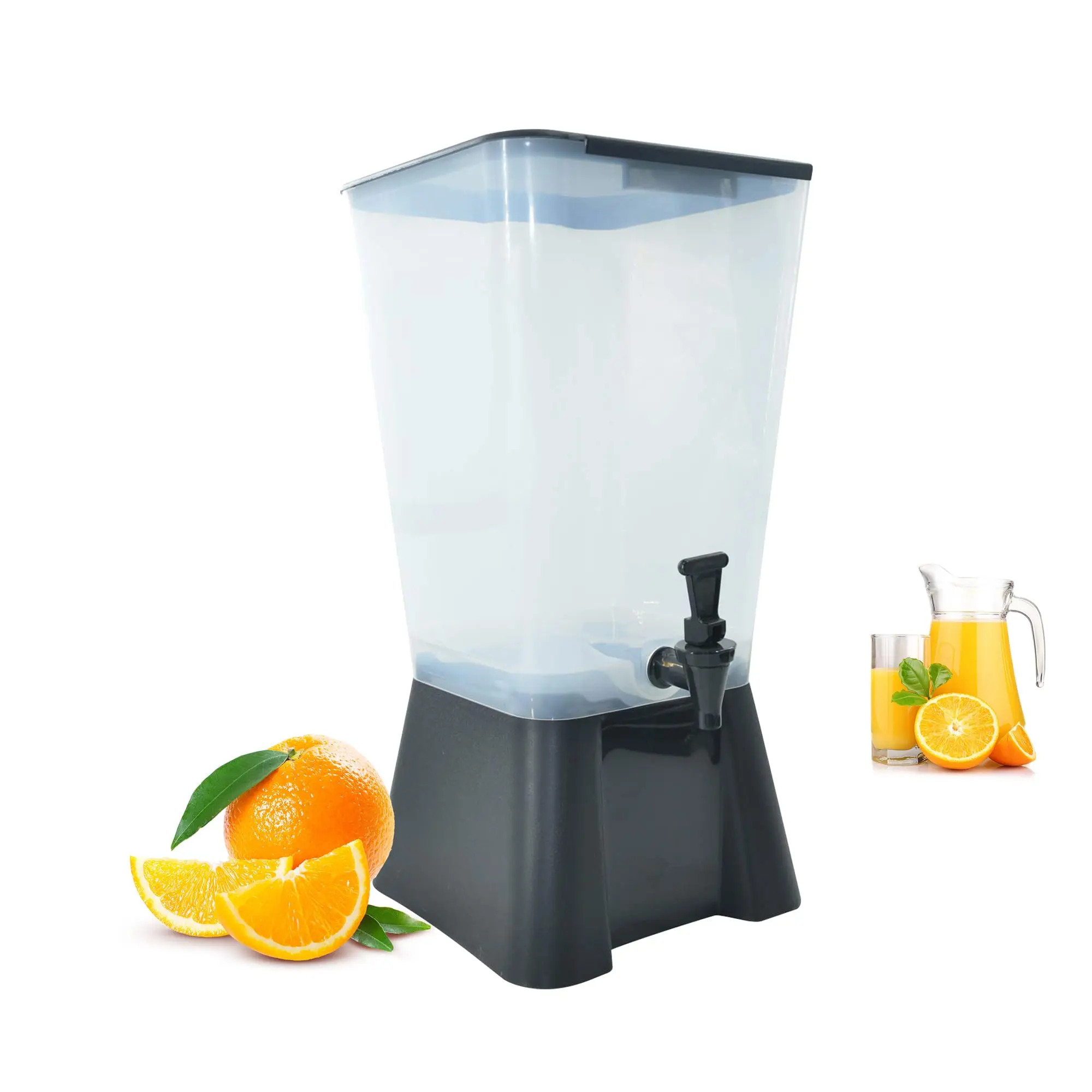 Hakka 5 Gal Food-Safe Translucent Plastic Commercial Beverage Dispenser with Spigot & Stand, -40°F to 160°F for Cold Water/Iced Tea, 12.5x10.8x22.25" Commercial Juice Dispenser for Restaurants/Events, Beverage Dispenser With Stand, Food-Safe Plastic