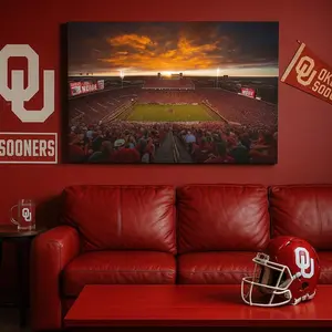 [Sale up to 35%+FREE SHIP+NO FRAME] Oklahoma Sooners Poster, Gaylord Family Oklahoma Memorial Stadium, Home Decor, wall decor
