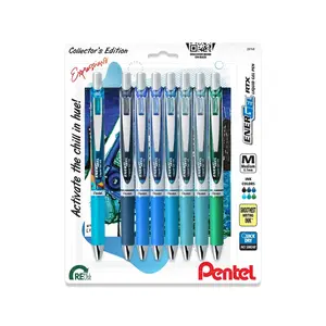 EnerGel Expressions, Chill Pack, Liquid Gel Pens, (0.7mm) Medium Line, Assorted Ink, 8-Pk 