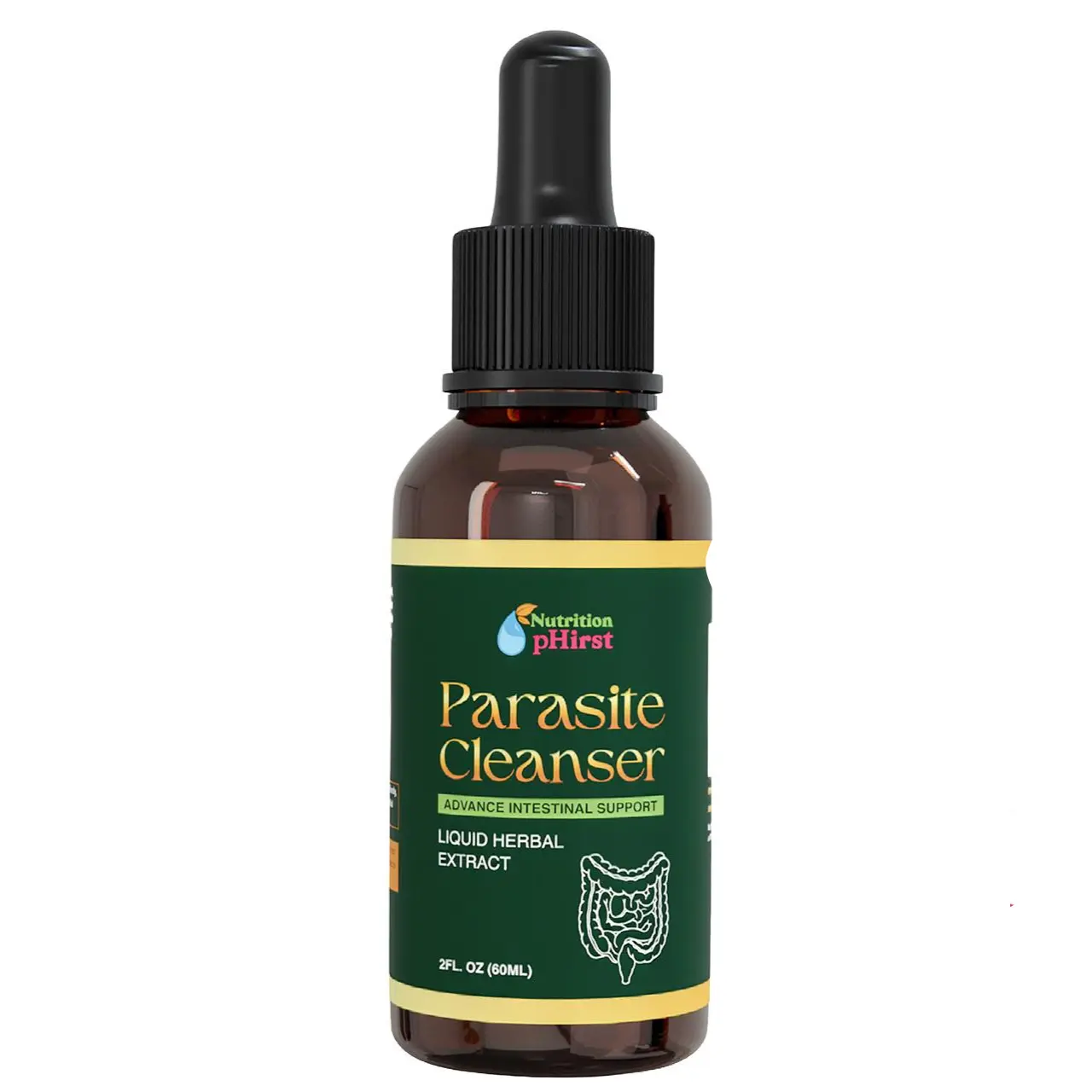 Nutrition pHirst Parasite Cleanse Drops – Herbal Gut & Intestinal Balance Support with Black Walnut, Wormwood & Clove | Vegan Detox & Digestive Wellness (2 FL OZ)