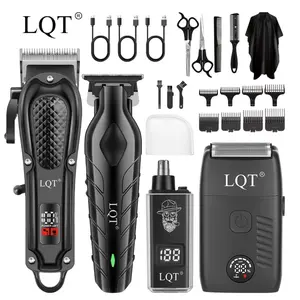 4pcs Men'S Electric Hair Clipper, Black Electric Hair Clipper, Hair Trimming, Nose Hair Trimming, Multi-Functional Use, Easy Operation, Gift Box Set, Suitable As A Gift