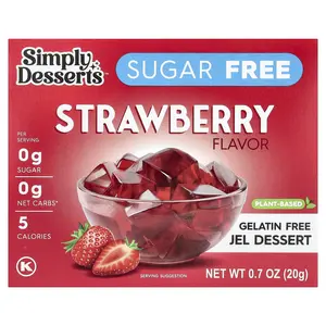 Simply Desserts Gelatin Free Jel Dessert, Sugar Free, Strawberry, 0.7 oz (20 g)