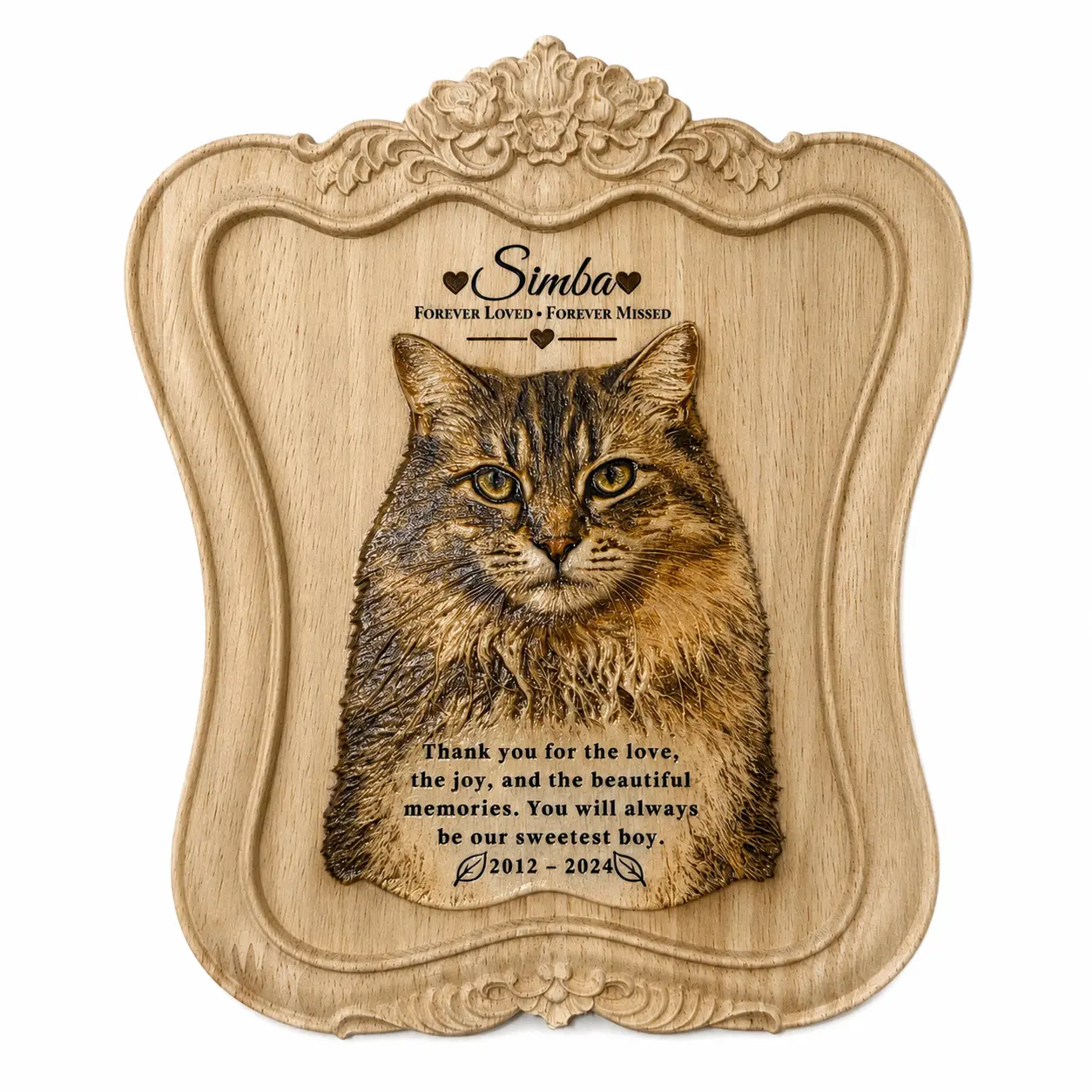 Personalized Wood Photo Plaque, Custom Pet Memorial Gift, UV Printed Picture, Embossed 3D Portrait Sign, Family Keepsake, Custom Wood Sign
