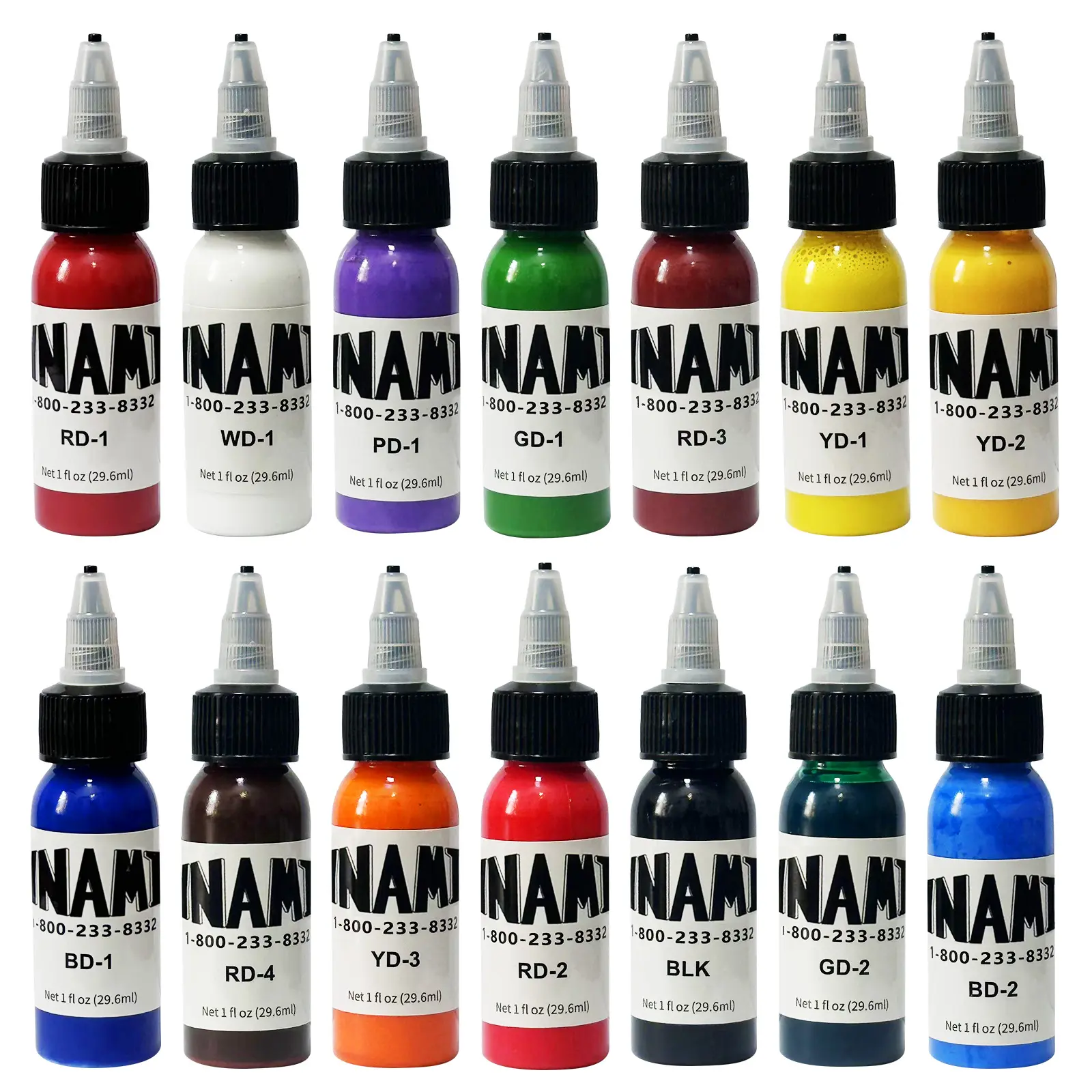 Raeleneynq Professional Tattoo Ink Set - 14 Vibrant Colors(30ml/1oz per Bottle), High-Pigment,Vegan & Sterile Tattoo Ink Kit forArtists & Beginners - Tattoo Suppliesfor Permanent & Cosmetic Tattoos
