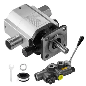 Log Splitter Pump Kit 16 GPM Hydraulic Pump for 2-Stage Wood Splitter, Log Splitter Build Kit with 25 GPM Auto Control Detent Valve, 1/2-Inch Work Port, Upgrade and Replacement Kit for Tracker, Includes Mounting Hardware