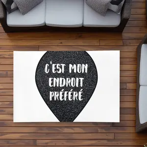 Begin Home Decor C1ROAR35Z5YRO5 3 x 5 ft. Its My Favorite Spot - Motivational Kitchen Outdoor Rug - Rectangle, Printed Chenille Face, Motivational Quote