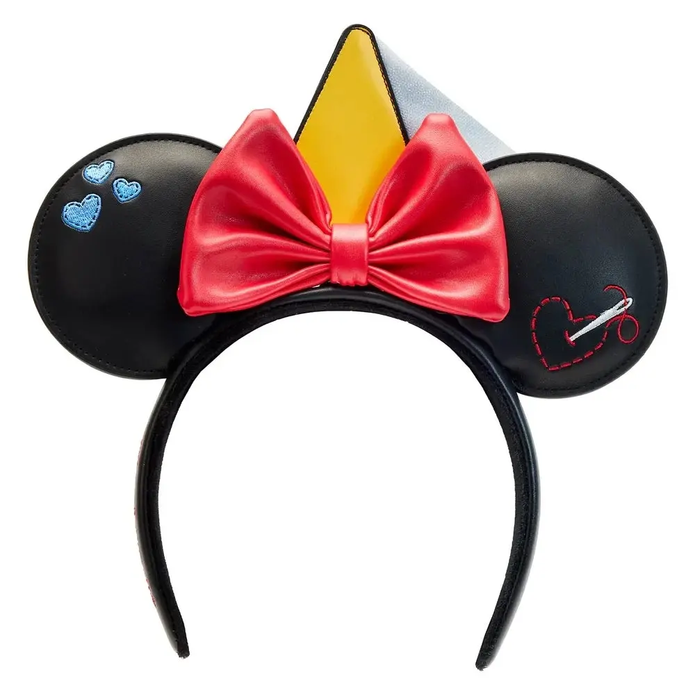 Brave Little Tailor Cartoon Ears Headband, Vegan Leather with a 3D Bow, Princess Hat, and Tulle Veil for Celebrations, Cartoon Ears Headbands, Hair Bows Headbands