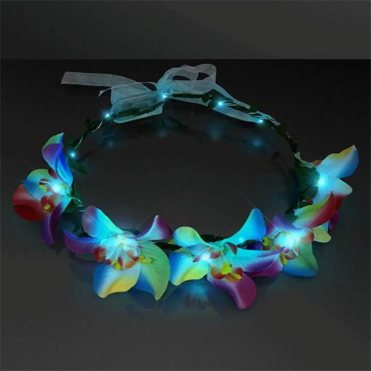 Blinkee A9080 Light-Up Tropical Orchid Floral Halo Headband, Fashion Hair Accessory