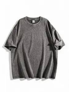 Men’s Oversized Vintage Heavyweight Cotton T‑Shirt for Fitness/Gym Wear, Sporty Washed Loose Fit