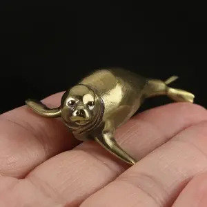 Vintage Brass Sealed Decoration, Antique Copper Color Animal Design Craft Series, Perfect for Tea Pet Home Office Decor, Home Decor Accessory, Home Decor Ornament, Decorative Home Ornament, Animal Decorations, No Power Needed