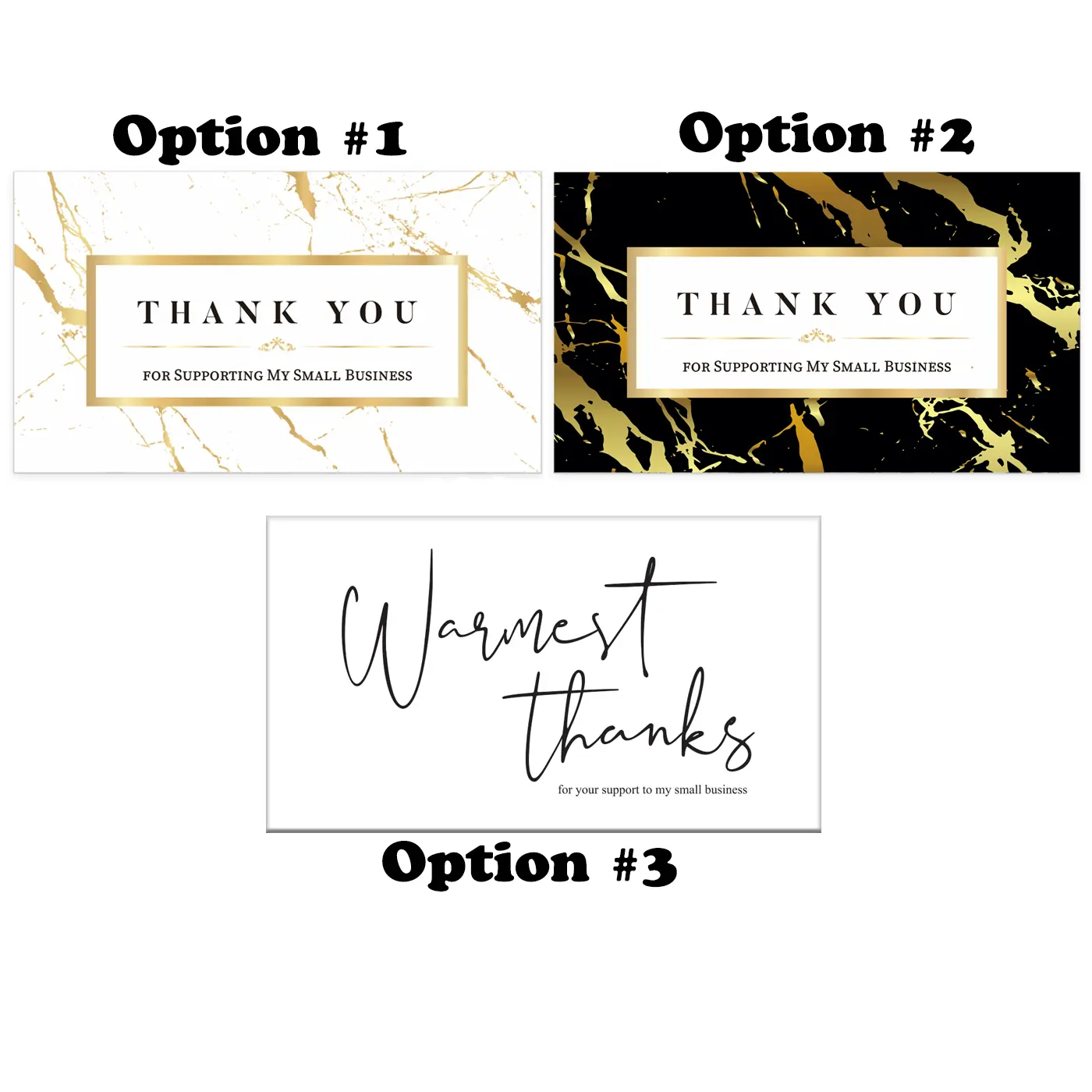 Thank You for Supporting My Small Business Design - Small Business - Thank You Cards - 3.5 x 2 Inches, 100 pcs, 300GSM Card Stock