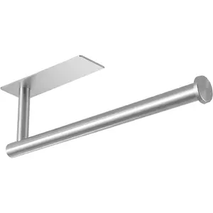 Under Cabinet Paper Towel Holder for Kitchen, Adhesive Paper Towel Roll Rack for Bathroom Towel, SUS304 Stainless Steel Wall Mount, Both  for Adhesive and Screws